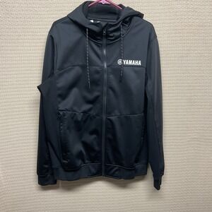 Vintage Yamaha Racing Fleece Lined Jacket Women's Size L Black Hooded Softshelf